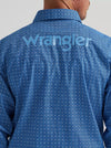 Men's Wrangler Classic Fit Western Snap Competition Shirt - Blue Square Pattern - 112374858
