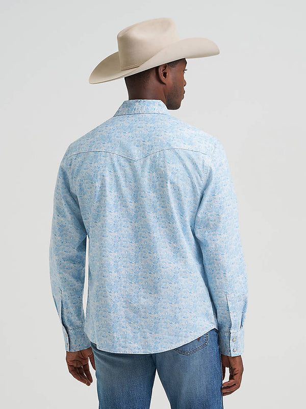 Wrangler Men's Retro Toile Waves Long Sleeve Snap Shirt-112374976