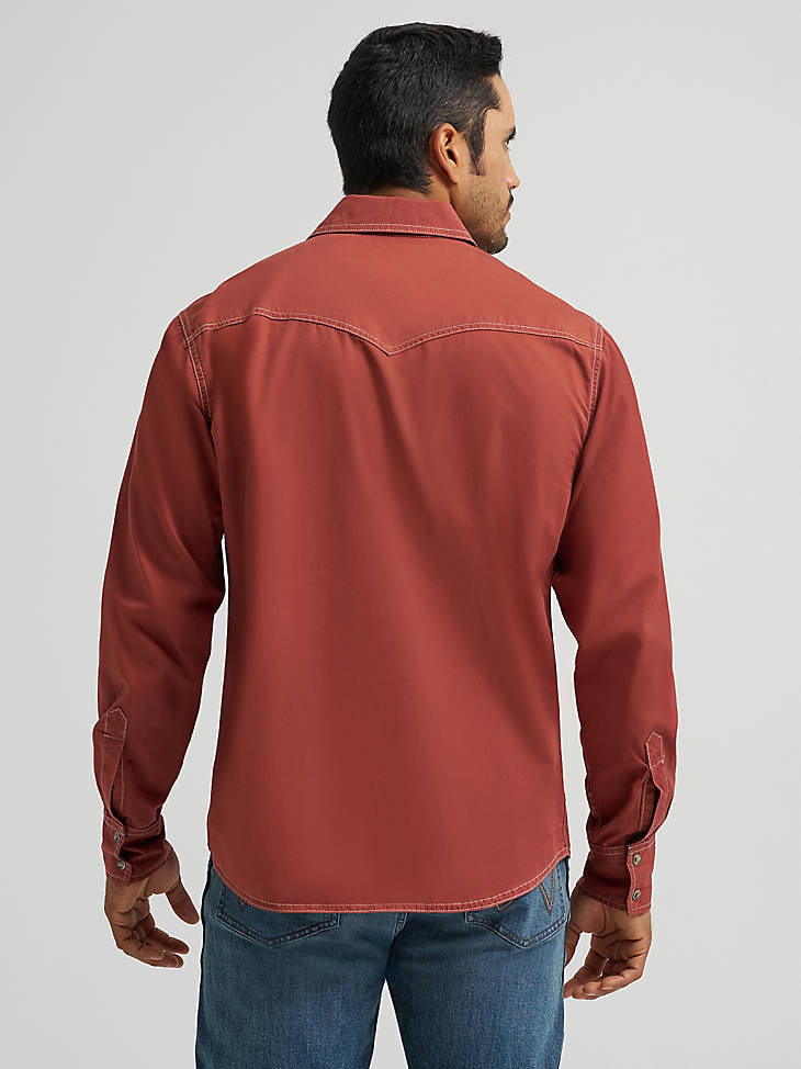 Wrangler Mens Retro Clay Red Premium Western Snap Shirt-112374980