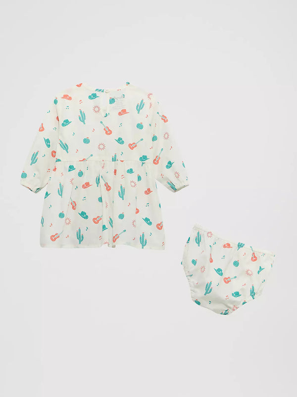 Wrangler Little Girls Printed Ruffle Dress - Cacti Scattered - 112374989