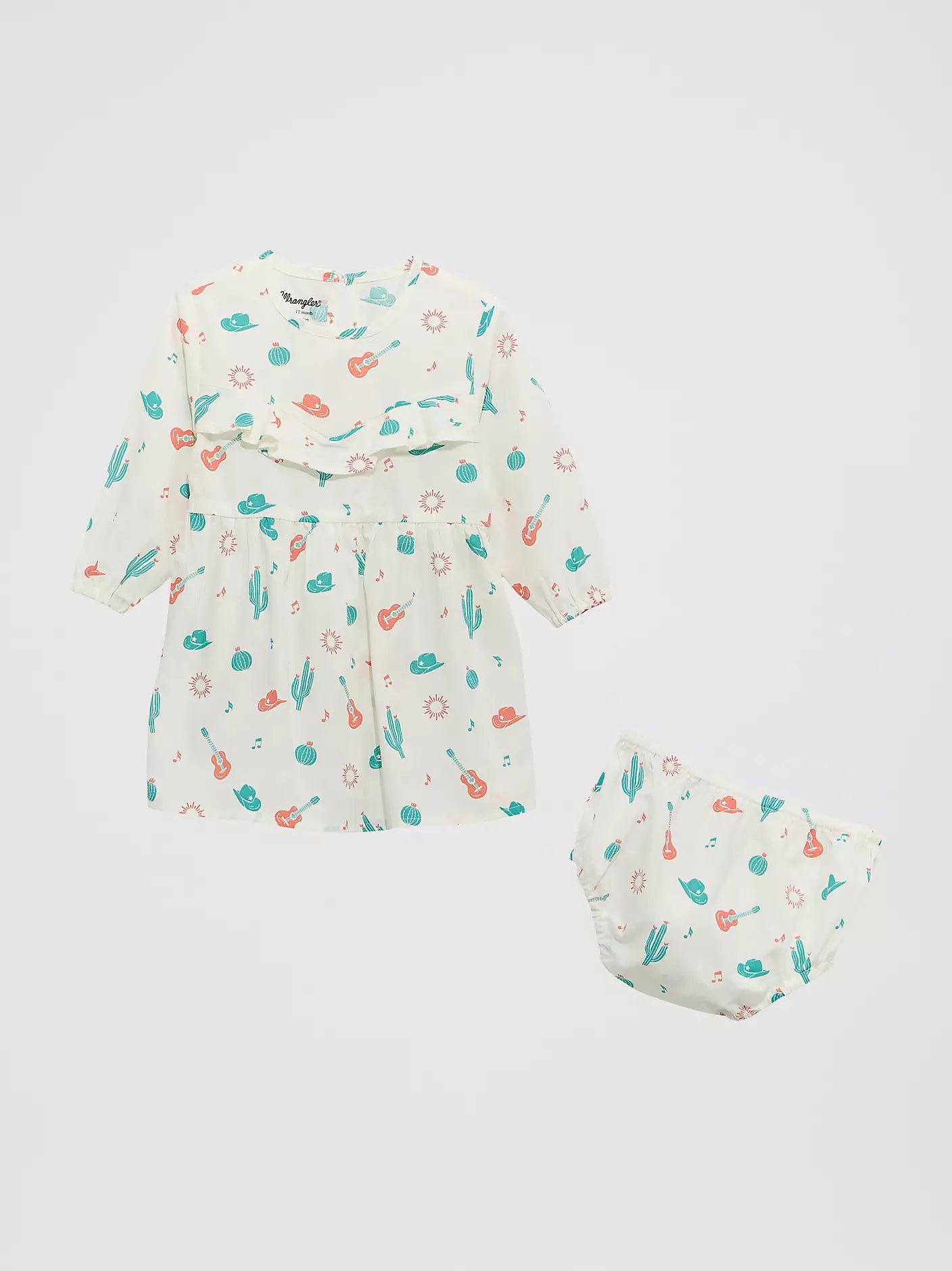 Wrangler Little Girls Printed Ruffle Dress - Cacti Scattered - 112374989