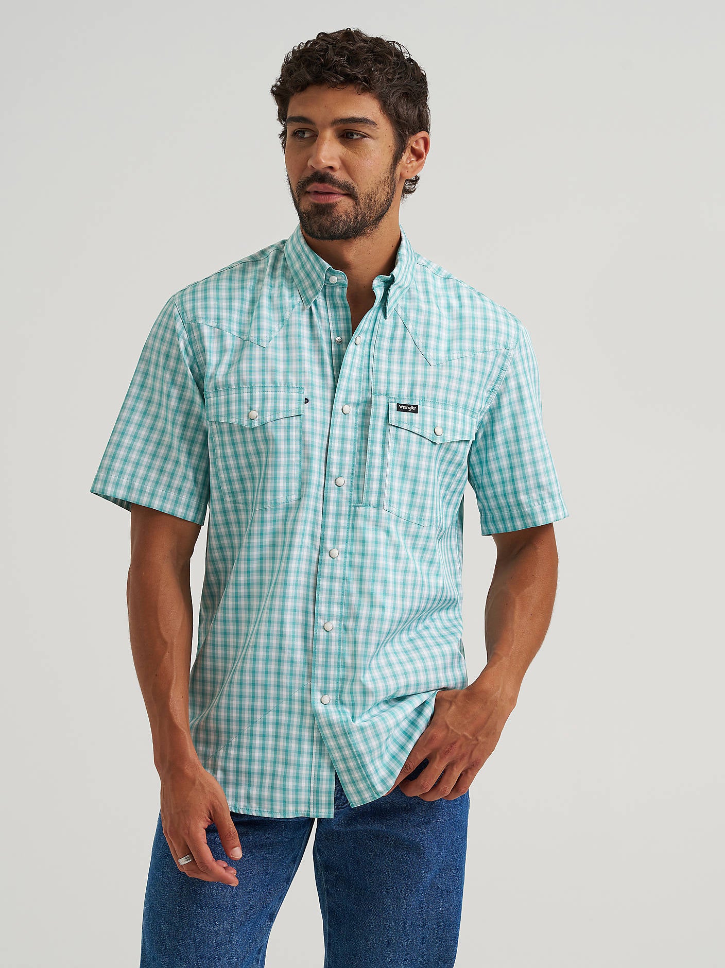 Wrangler Men's All Terrain Latigo Bay Plaid Performance Shirt-112375131