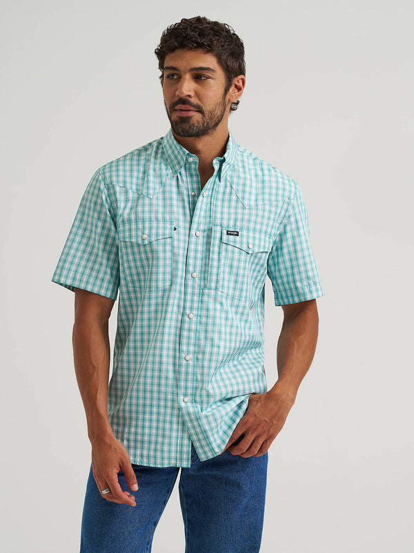 Wrangler Mens All Terrain Latigo Bay Plaid Performance Shirt-112375131