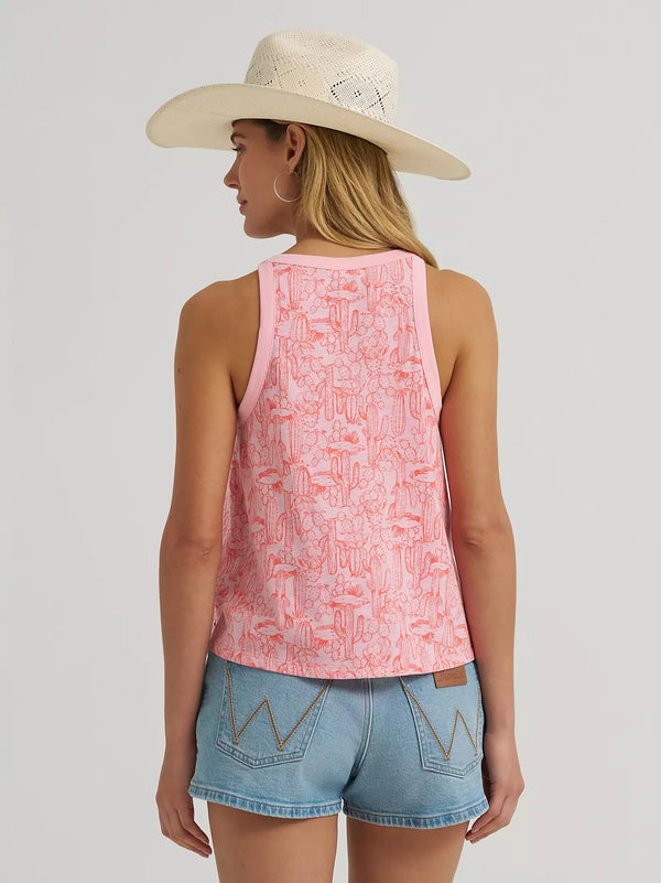 Wrangler Ladies V-Neck Desert Tank - Pink - 112375228