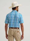 Wrangler Mens Checotah Turquoise All Terrain Gear Men's Performance Polo Shirt-112375251