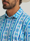 Wrangler Mens Checotah Turquoise All Terrain Gear Men's Performance Polo Shirt-112375251