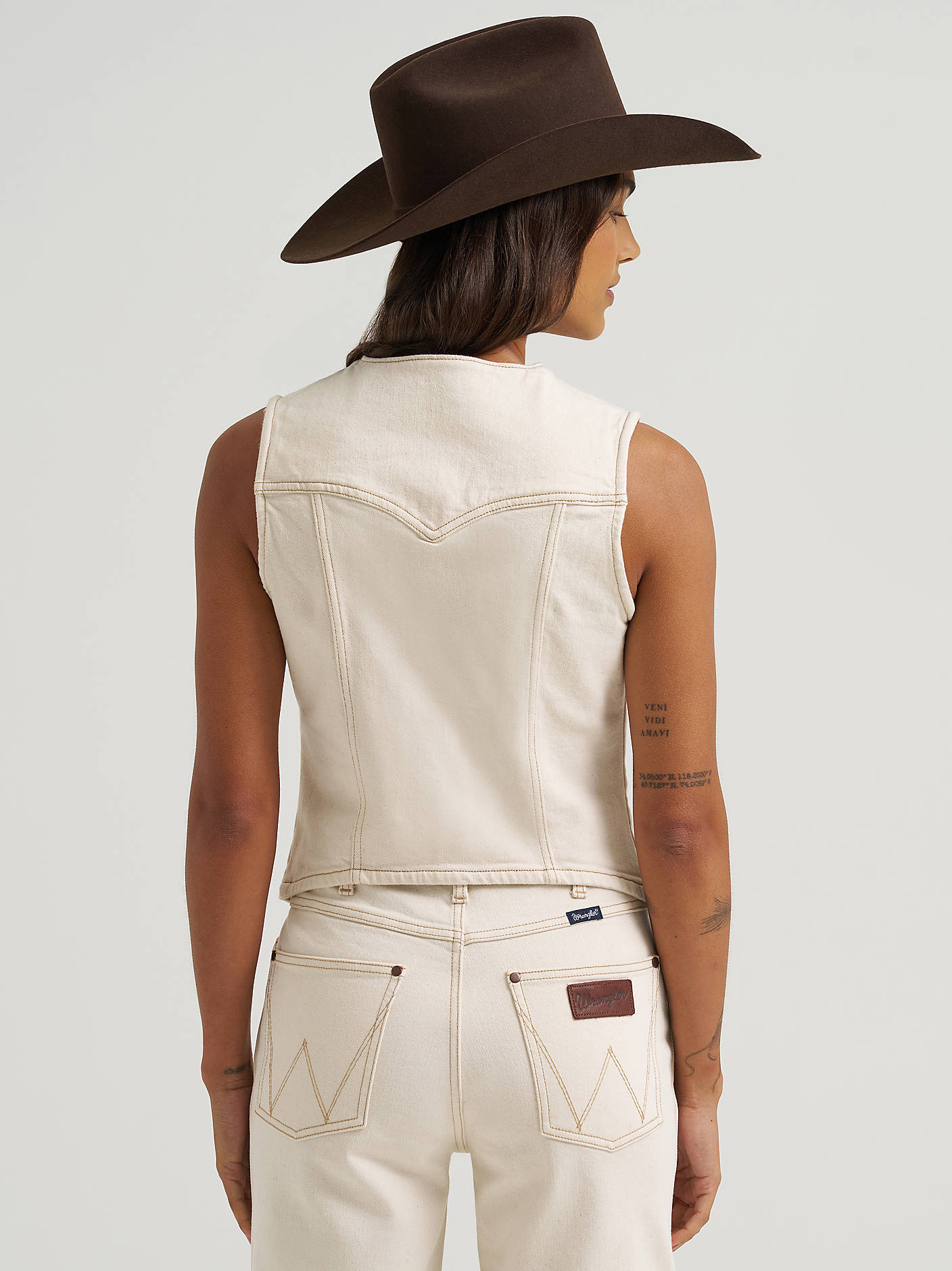 Wrangler Ladies White Denim Vest-112375255