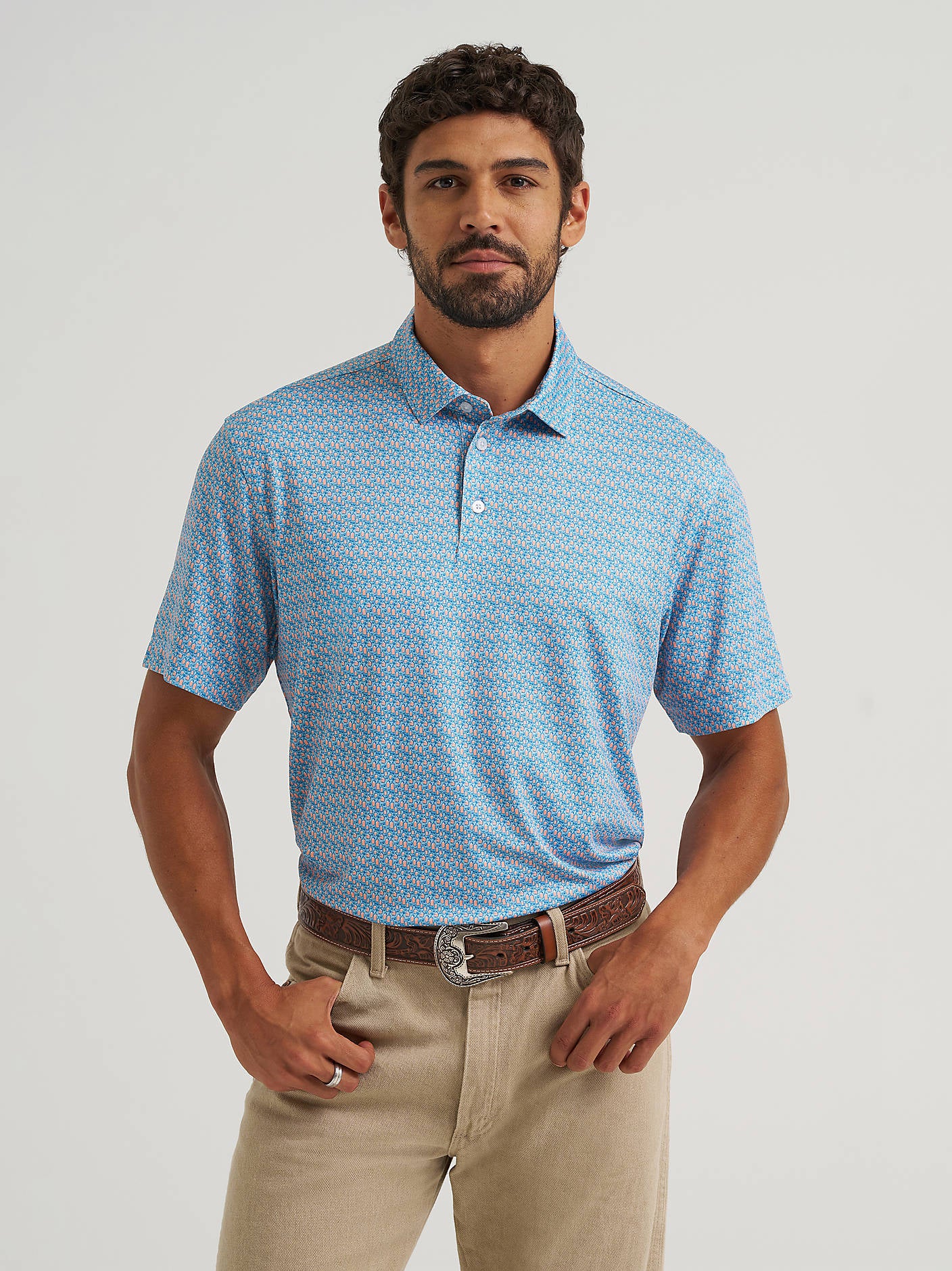Wrangler Mens Papaya Punch All Terrain Gear Men's Performance Polo Shirt-112375267