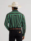 Men's Wrangler Vintage-Inspired Brushpopper Western Snap Shirt - Teal Pop - 112375714