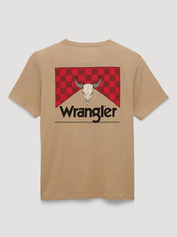 Wrangler Bull Checkerboard Back Graphic TShirt-112375727