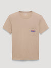 Wrangler Men's Framed Logo Oxford Tan Heather Back Graphic Pocket TShirt-112375807