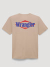 Wrangler Men's Framed Logo Oxford Tan Heather Back Graphic Pocket TShirt-112375807