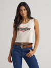 Wrangler Ladies Triangle Logo Graphic Ribbed Tank-112375857
