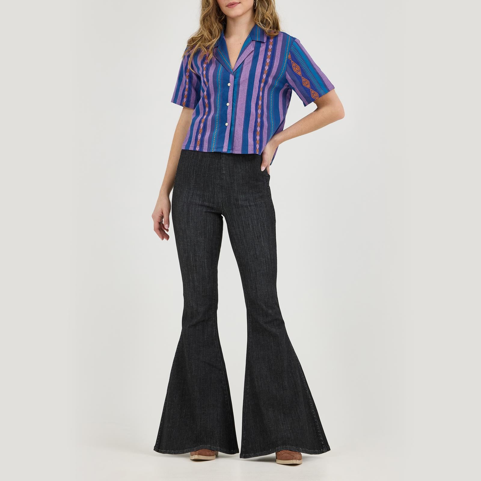 Wrangler Ladies Lainey Wilson Short Sleeve Jaquard Shirt - 112375906