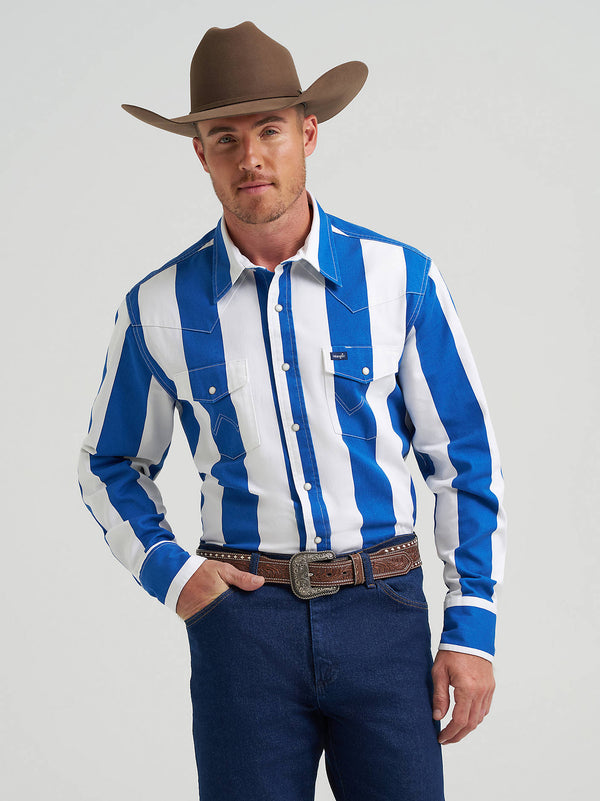 Wrangler Mens Big Blue Brushpopper Shirt-112375917