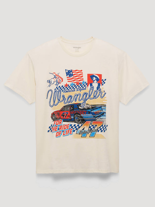 Wrangler Mens Racecar 47 Vintage Fit Graphic TShirt-112378804