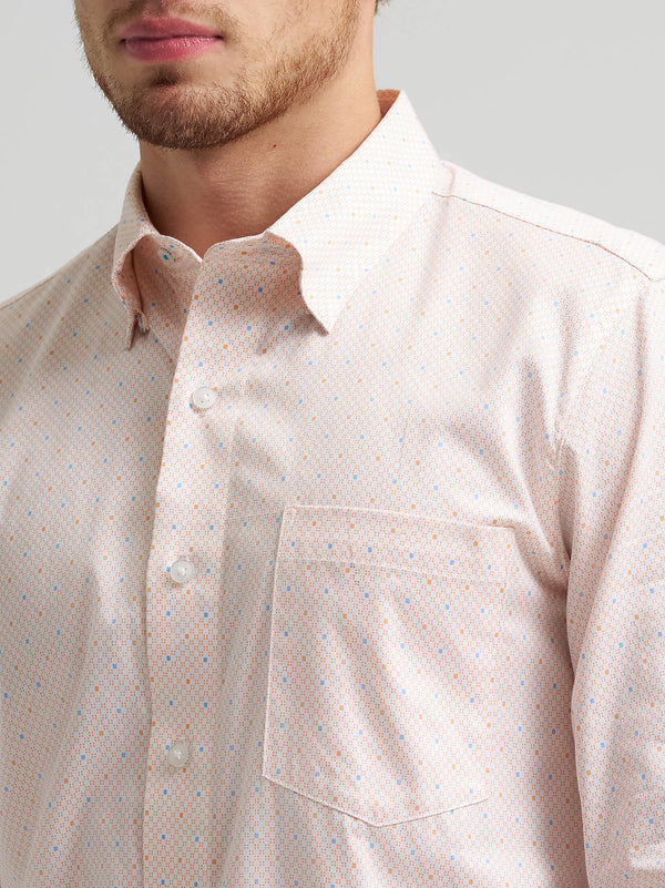 Wrangler Mens Peach Hologram Cody Johnson Button Down Shirt-112378974