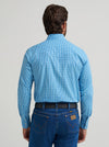 Wrangler Men's Wrinkle Resistant Blue Bold Plaid Shirt-112379032