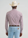 Wrangler Men's Wrinkle Resist Wine Long Sleeve Shirt-112379033