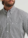 Wrangler Men's George Strait Grey Medallions Short Sleeve Shirt-112379058