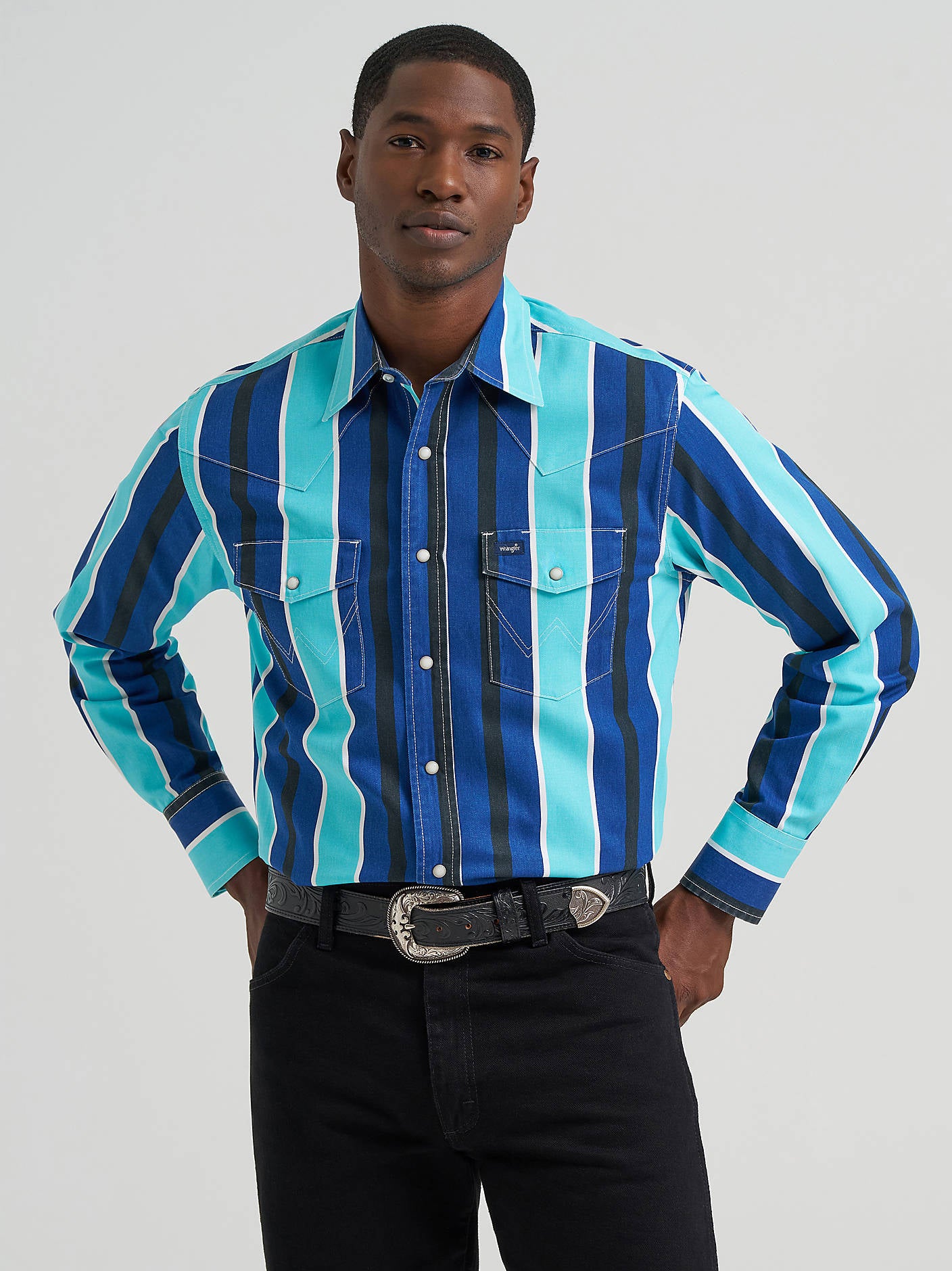 Wrangler Men's Cobalt Storm Brushpopper Shirt-112379229