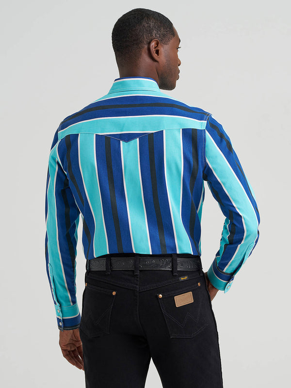 Wrangler Mens Cobalt Storm Brushpopper Shirt-112379229