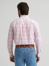 Wrangler Men's Baby Pink Bucking Cancer Button Down Shirt-112379235