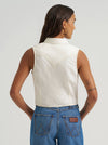 Wrangler Ladies Sleeveless Off White Denim Snap Shirt-112379493