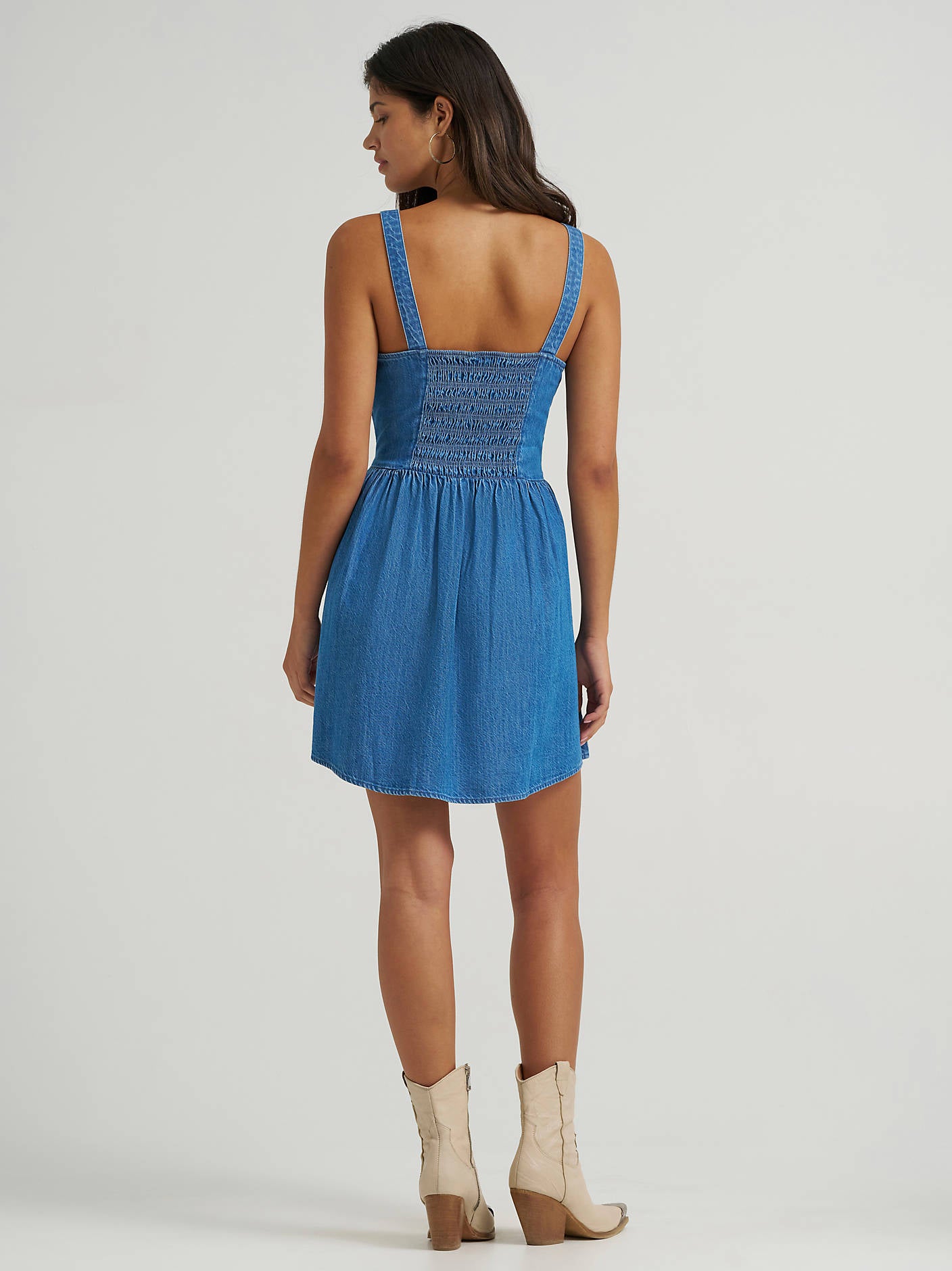 Wrangler Ladies Mid Denim Princess Waist Tank Dress-112379498