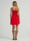 Wrangler Ladies Bright Red Americana Corset Snap Dress-112379499