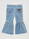 Wrangler Little Girls Sky Blue Ruffle Flare Jean-112379568