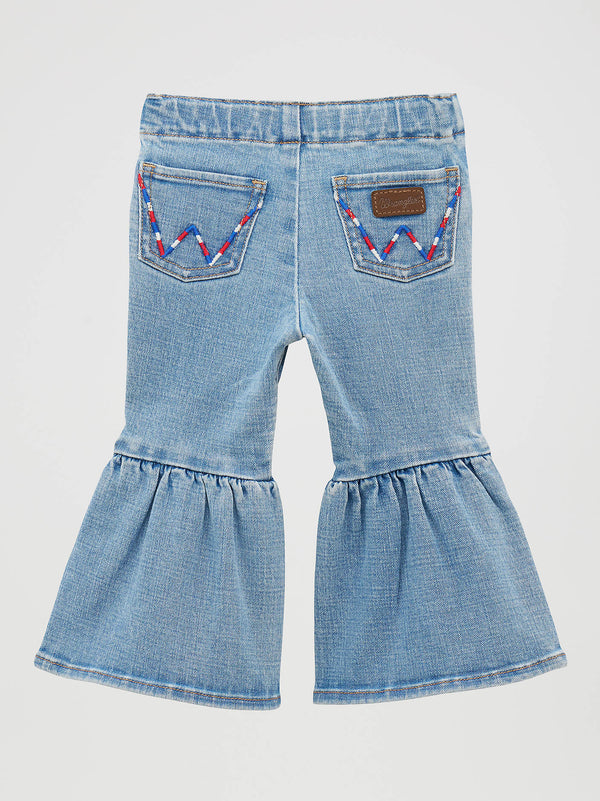 Wrangler Little Girls Sky Blue Ruffle Flare Jean-112379568