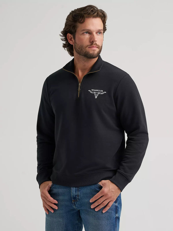 Wrangler Mens Longhorn Quarter Zip Fleece Pullover 112379609