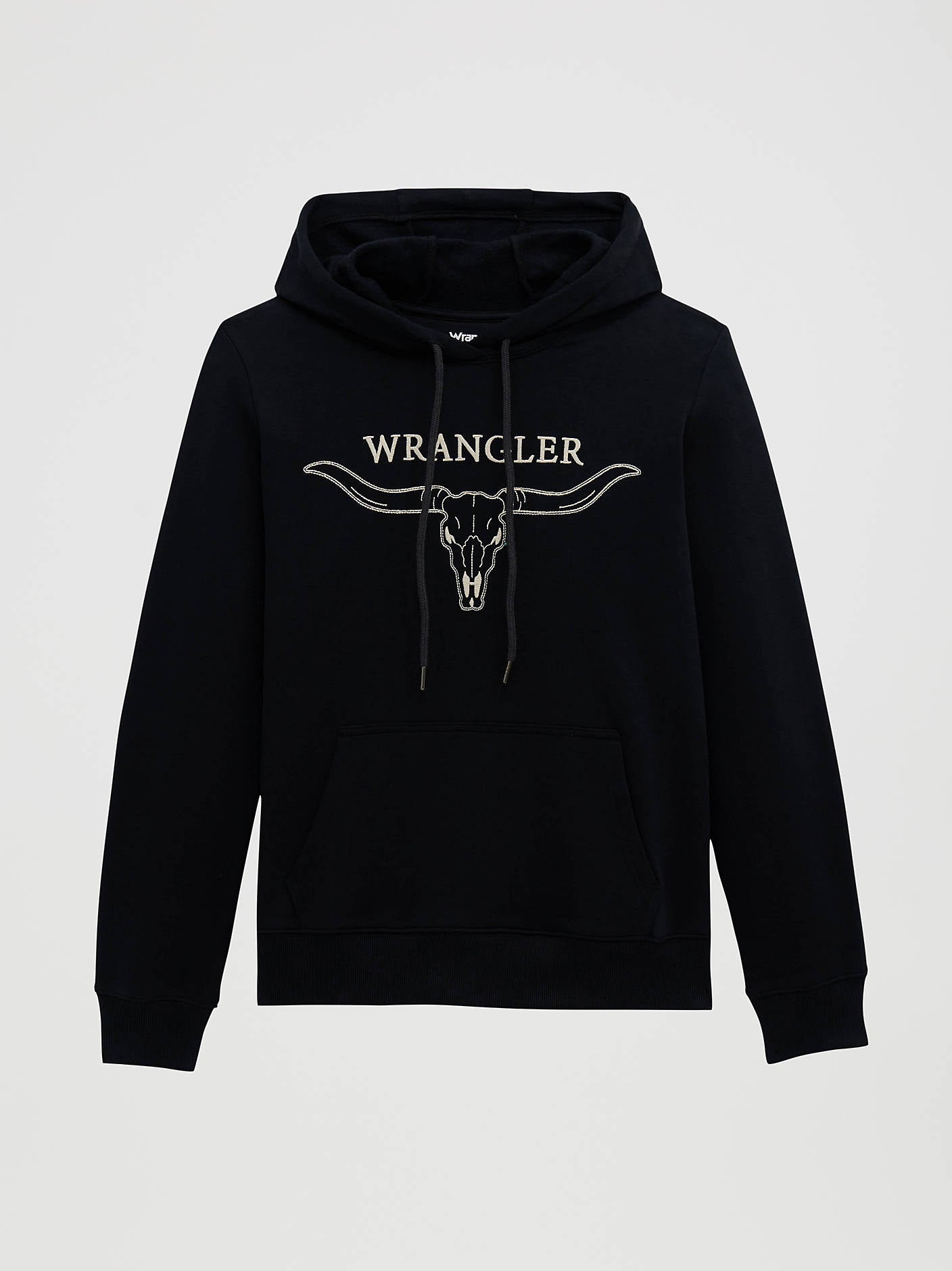 Wrangler Ladies Embroidered Steer Head Graphic Pullover Black Hoodie-112380251