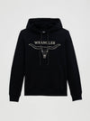Wrangler Ladies Embroidered Steer Head Graphic Pullover Black Hoodie-112380251