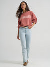 Wrangler Ladies Logo Canyon Crew Pullover Rose 112380254