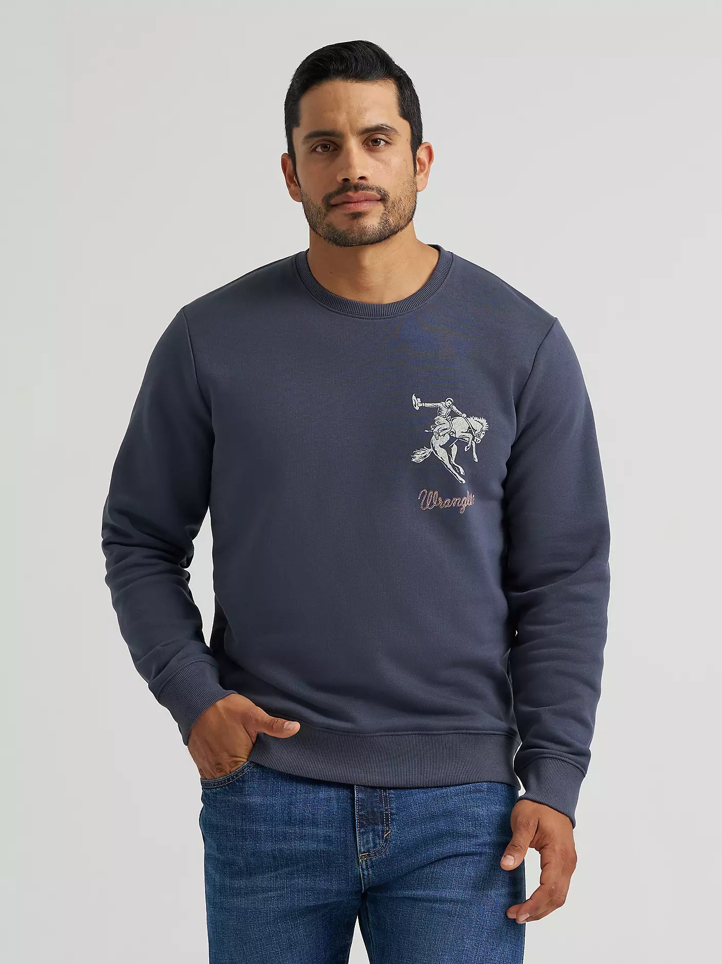 Wrangler Mens Bucking Rider Graphic Fleece Sweatshirt 112380291