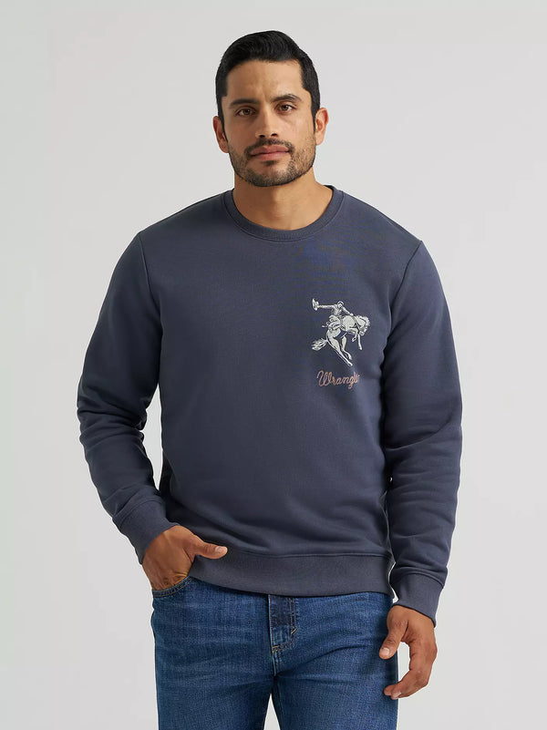 Wrangler Mens Bucking Rider Graphic Fleece Sweatshirt 112380291