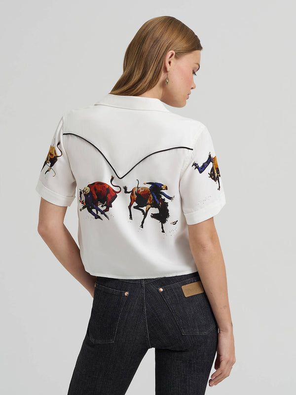 Wrangler Ladies Lainey Wilson White Camp Shirt-112380469