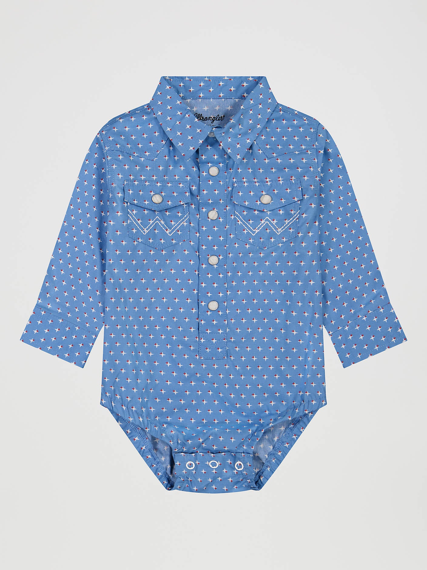 Wrangler Color Baby Boy's Long Sleeve Western Snap Bodysuit - 112381490