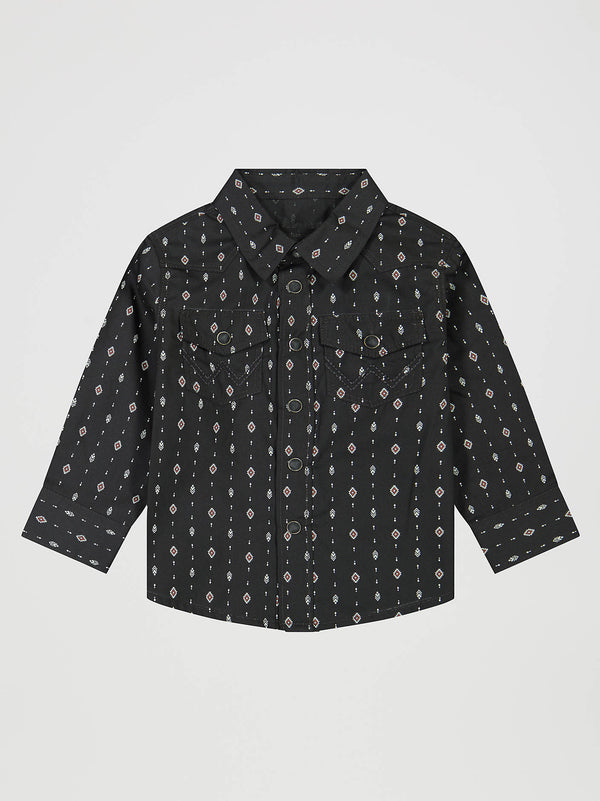 Wrangler Baby Boy Long Sleeve Print Snap Shirt 112381495