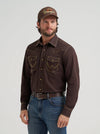 Wrangler Men's Retro Premium Western Snap Shirt Bark 112381533