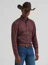 Wrangler Men's Cody Johnson One Pocket Button Down Wine 112381552