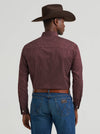 Wrangler Men's Cody Johnson One Pocket Button Down Wine 112381552
