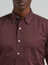 Wrangler Men's Cody Johnson One Pocket Button Down Wine 112381552