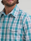Wrangler Men's Wrinkle Resist Long Sleeve Western Snap Plaid Shirt - Seaside - 112381652