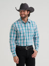 Wrangler Men's Wrinkle Resist Long Sleeve Western Snap Plaid Shirt - Seaside - 112381652
