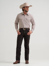 Wrangler Men's Wrinkle Resist Long Sleeve Western Snap Stripe Shirt - Cinnamon - 112381653