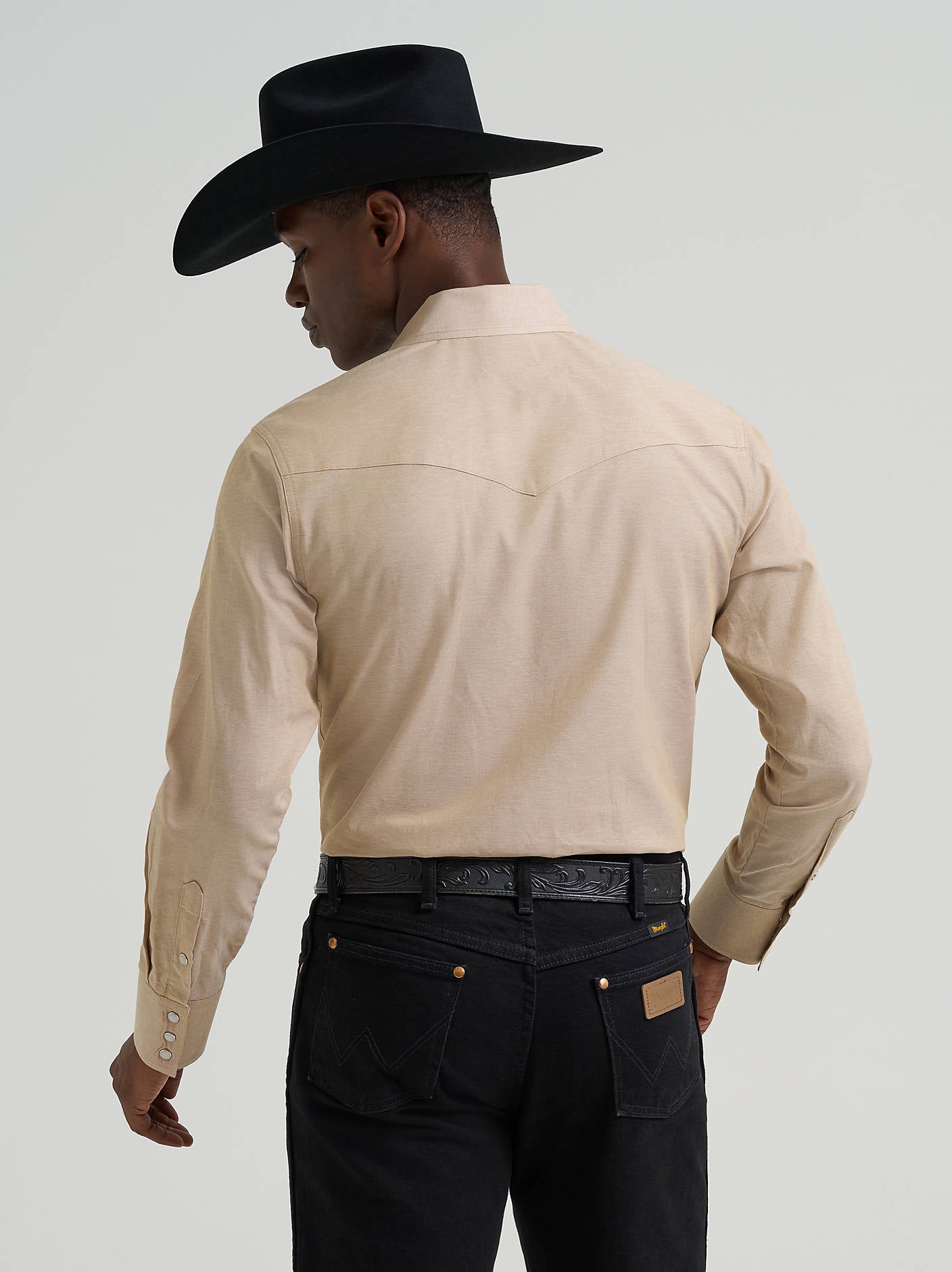 Wrangler Men's Cowboy Cut Long Sleeve Snap Work Shirt Khaki 112381688