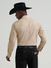 Wrangler Men's Cowboy Cut Long Sleeve Snap Work Shirt Khaki 112381688